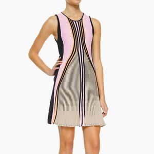Ohne Titel Suspension Striped Flared Knit Dress